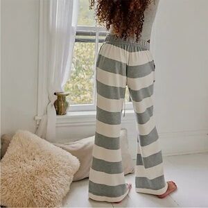 Free People Gray and Cream Striped Pants